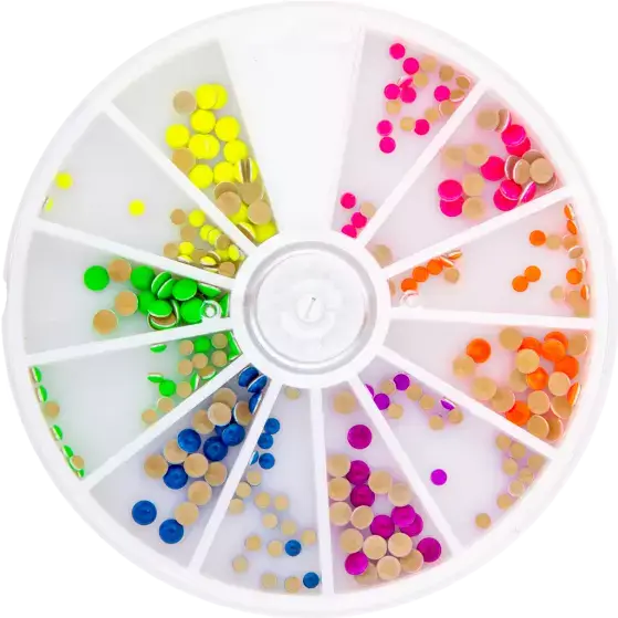 Neon Studs 240pcs 6 colors in 2 sizes