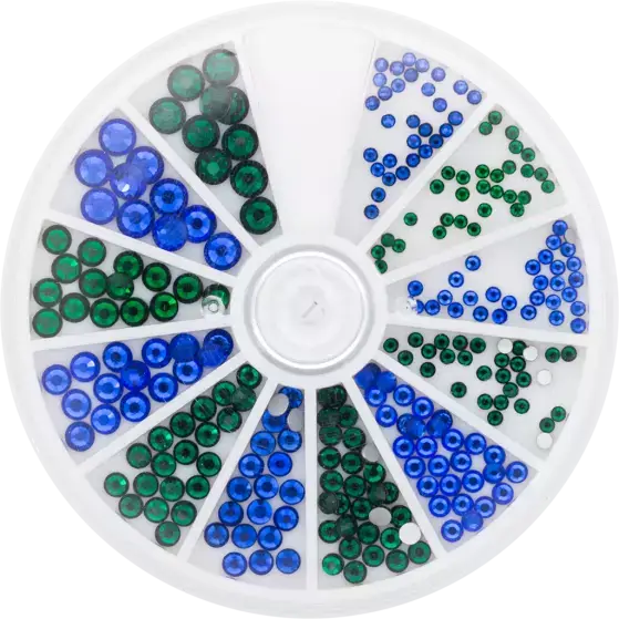 Rhinestone Wheel Sapphire and Emerald 6 sizes 270p