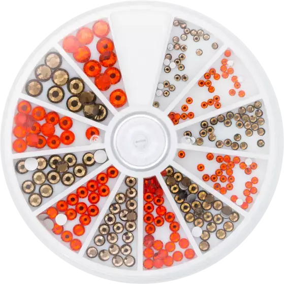 Rhinestone Wheel Topaz and Hyacinth 6 sizes 270pcs
