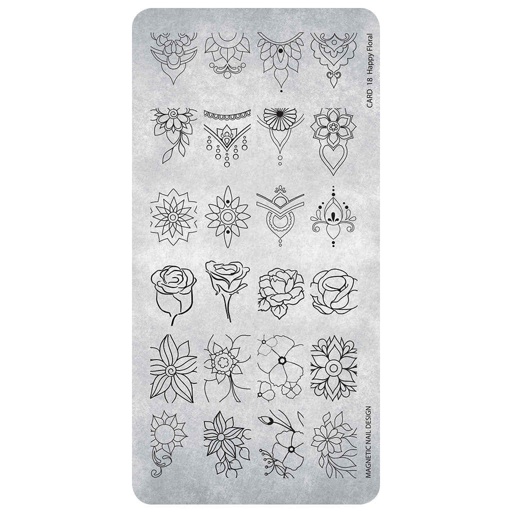 Stamping Plate 18 Happy Floral