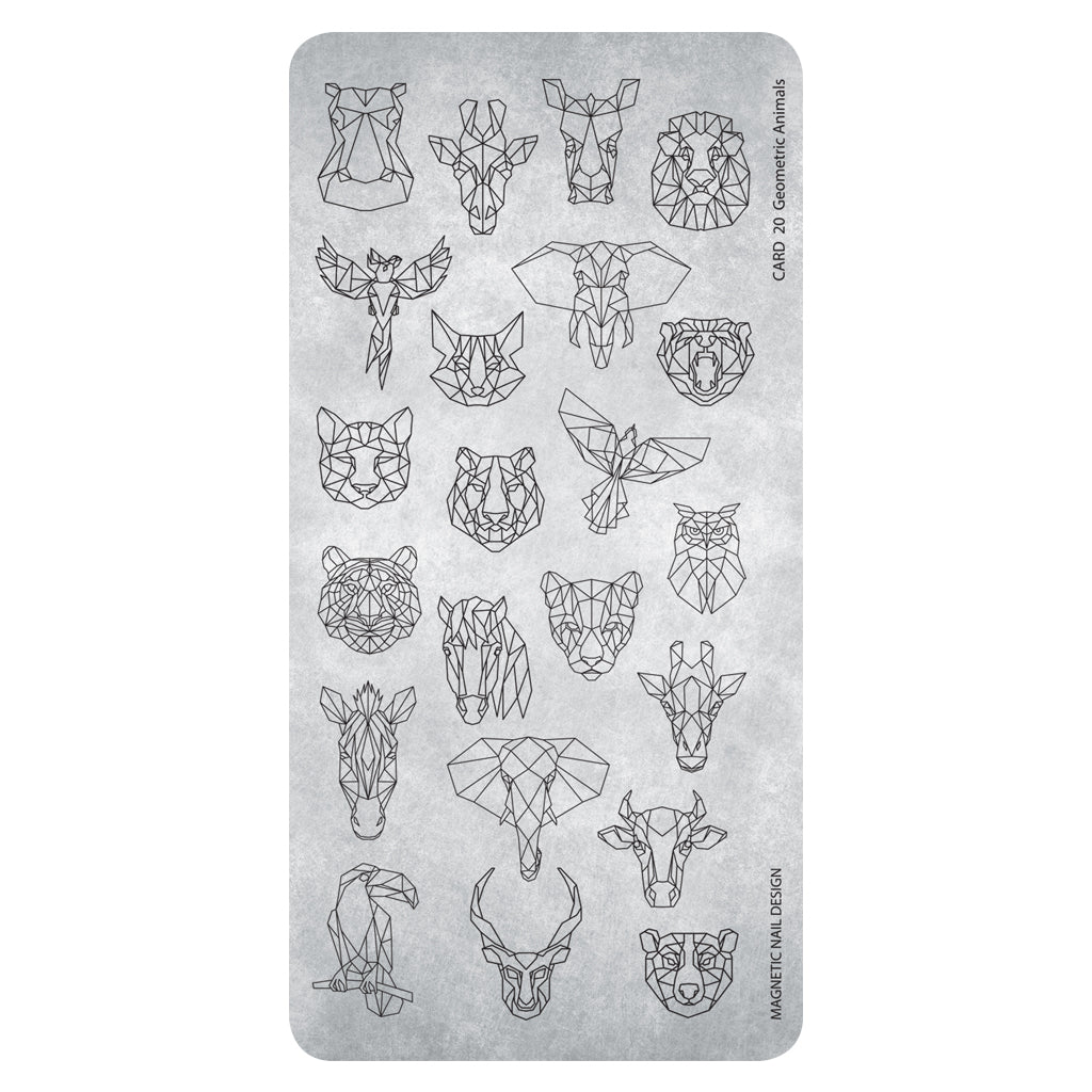 Stamping Plate 20 Geometric Animals