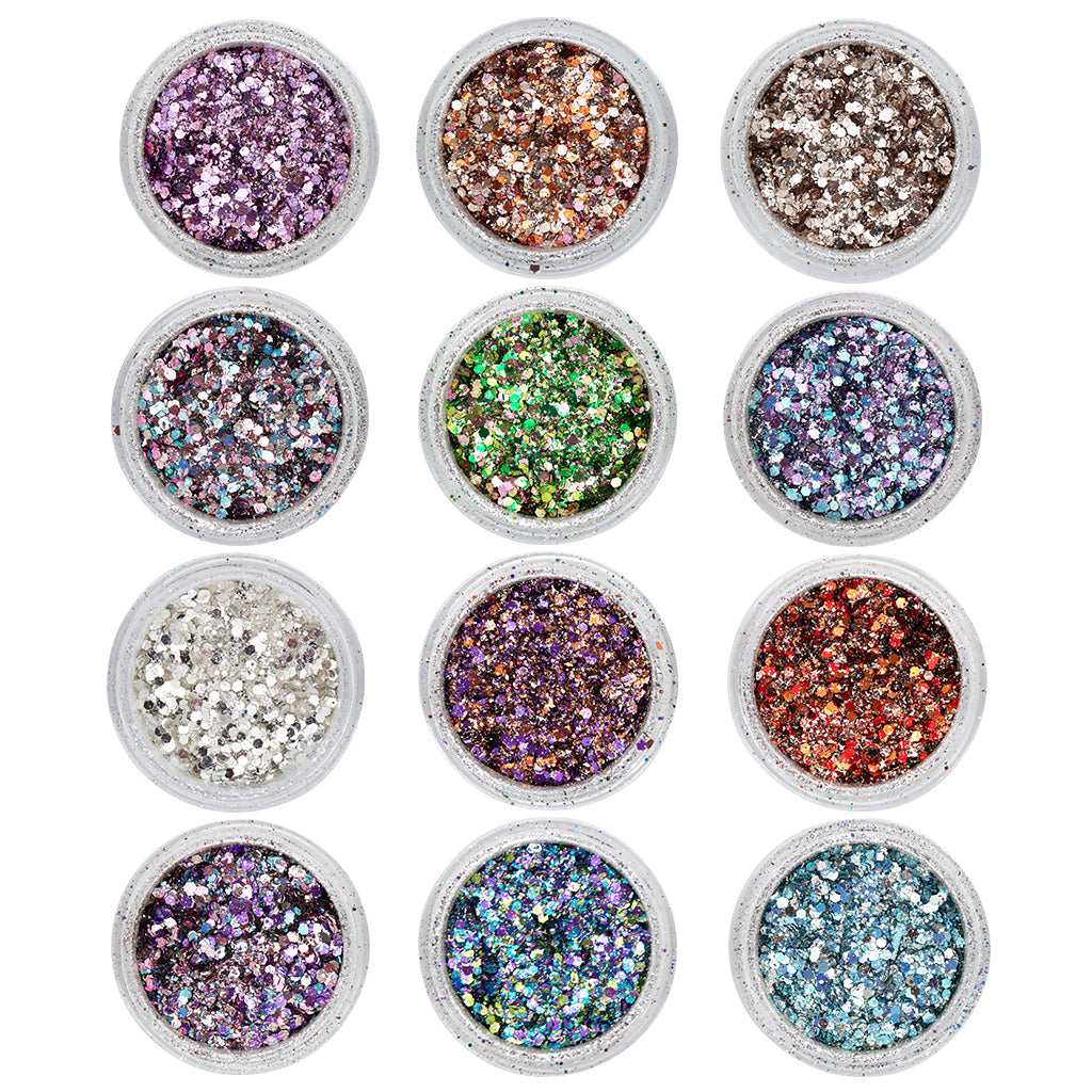 Mixes metal flakes 12 colours
