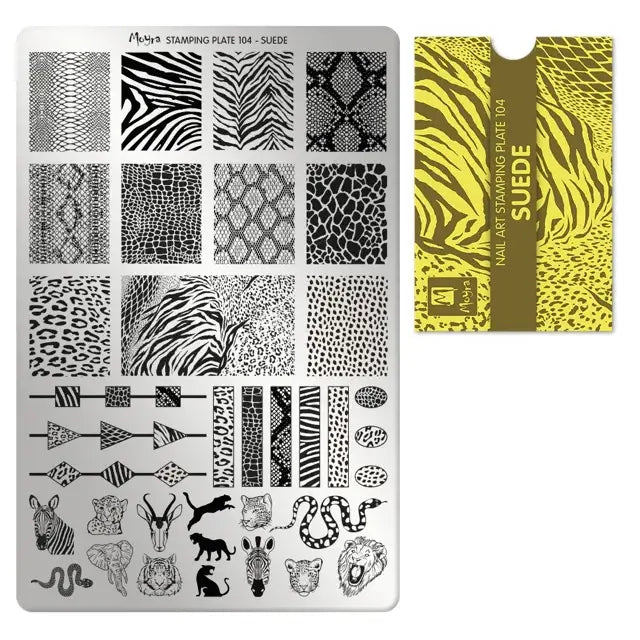 Moyra Stamping Plate 104 Suede met gratis Tryon Sheet