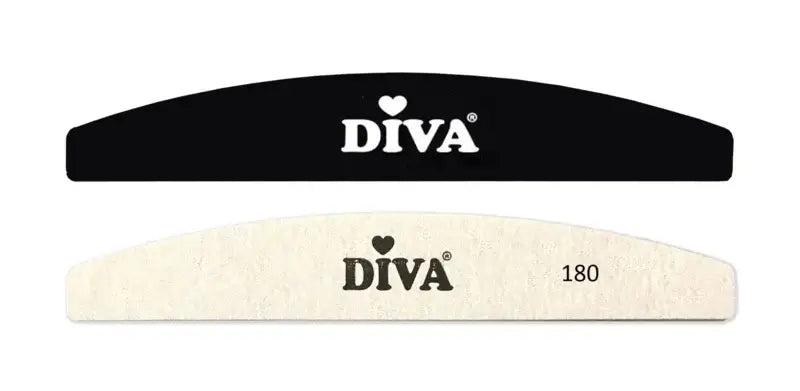 DIVA Hygiëne Half Moon Systeem Zebra Vijlen 180 grit 25 pcs inclusief Plastic Handle