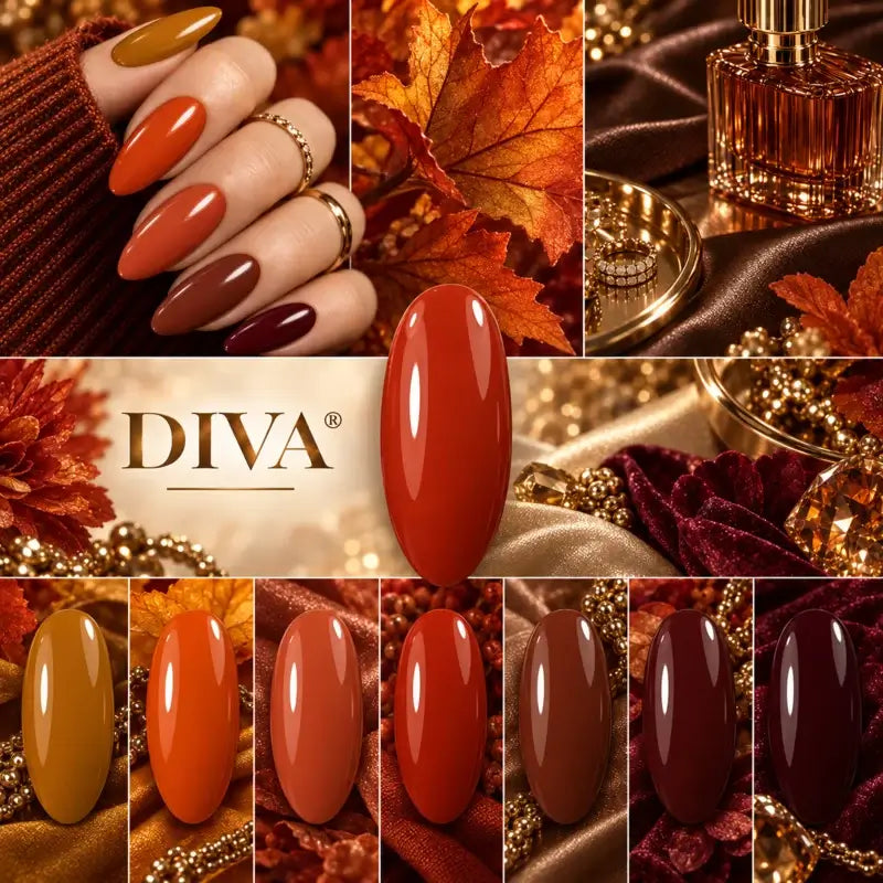 DIVA Gellak Spicy Earth Diva Shades Collection 8x 10 ml - met gratis Colorpop Stickers