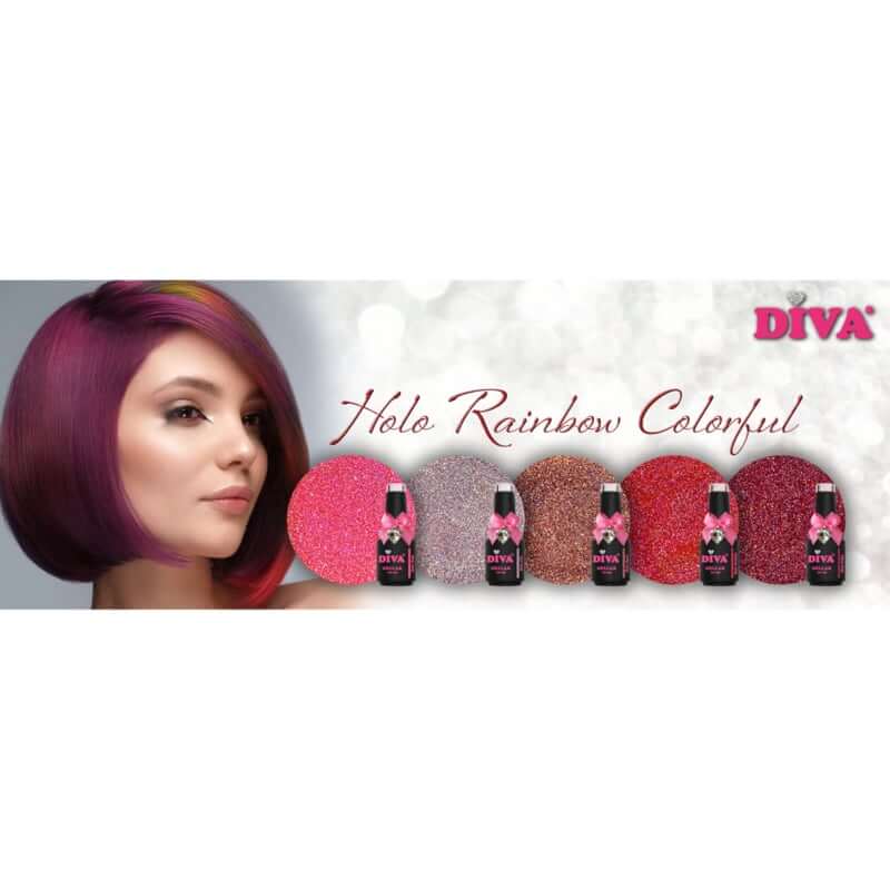 Diva Gellak Collection (Holo Rainbow Colorful ) 5x10 ml
