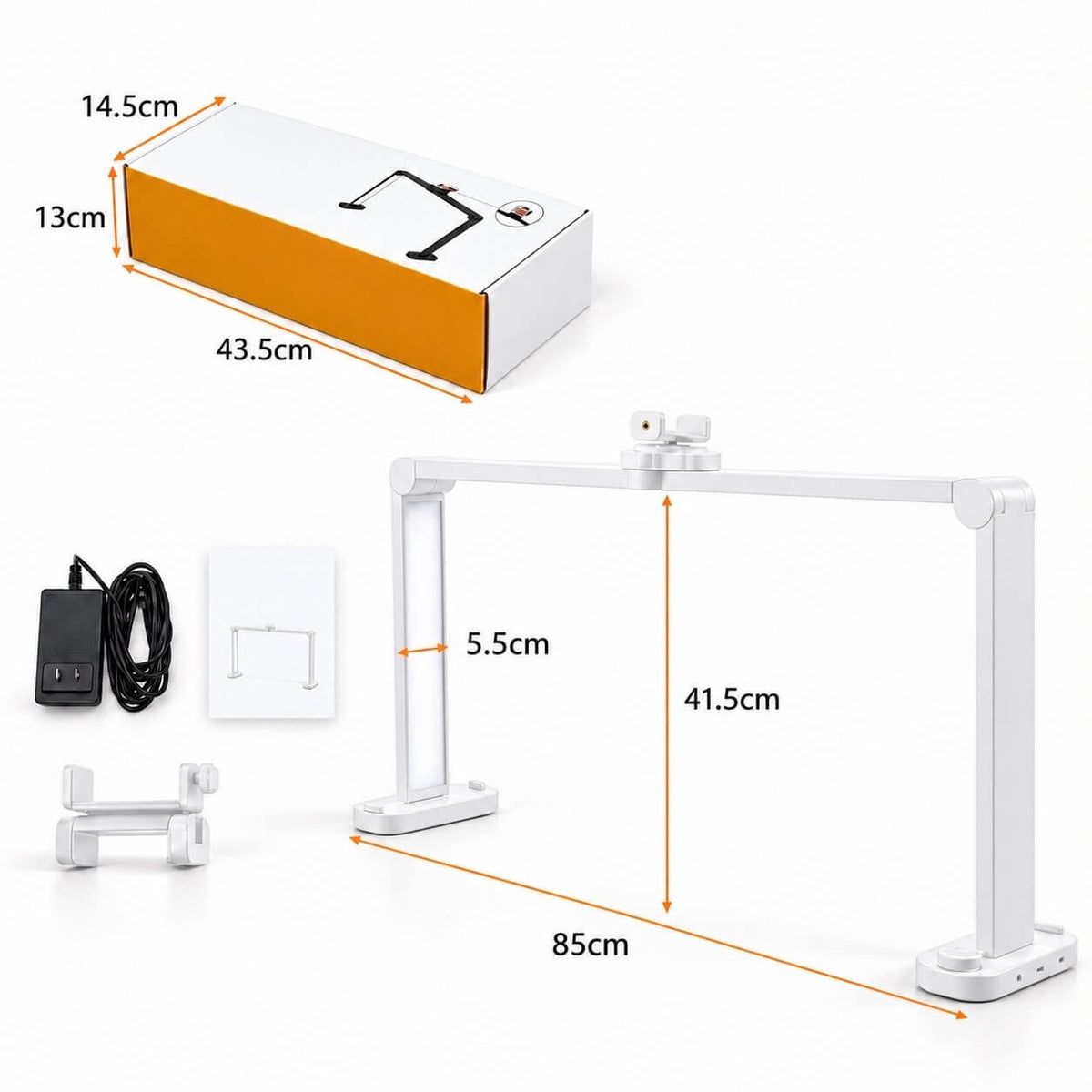 Ledlamp Vierkant vouwbaar Wit - met telefoon functie