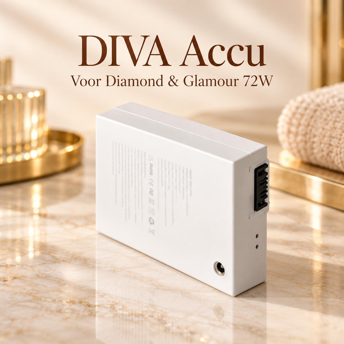 Product met tekst — Accu voor DIVA Diamond & Glamour Dual Wave Lamp 72 Watt