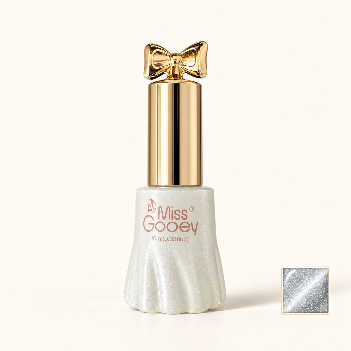 Productfoto met kleurstaaltje — Cat Eye Sparkle White -Str 02