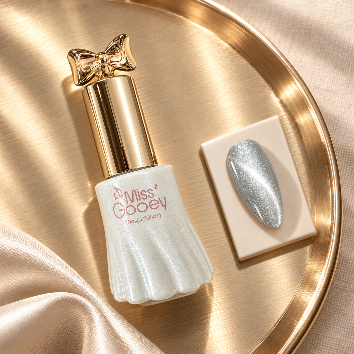 Gouden flatlay — Cat Eye Sparkle White -Str 02