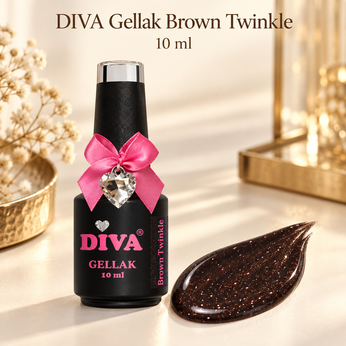 Product met tekst — DIVA Gellak Brown Twinkle 10 ml