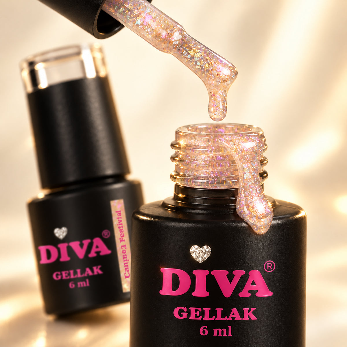 Druppel- en textuurdetail — DIVA Gellak Cannes Festival 6 ml