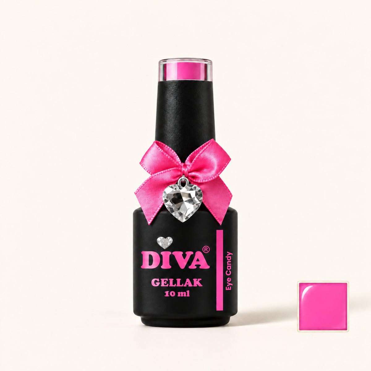 Productfoto met kleurstaaltje — DIVA Gellak Eye Candy 10 ml