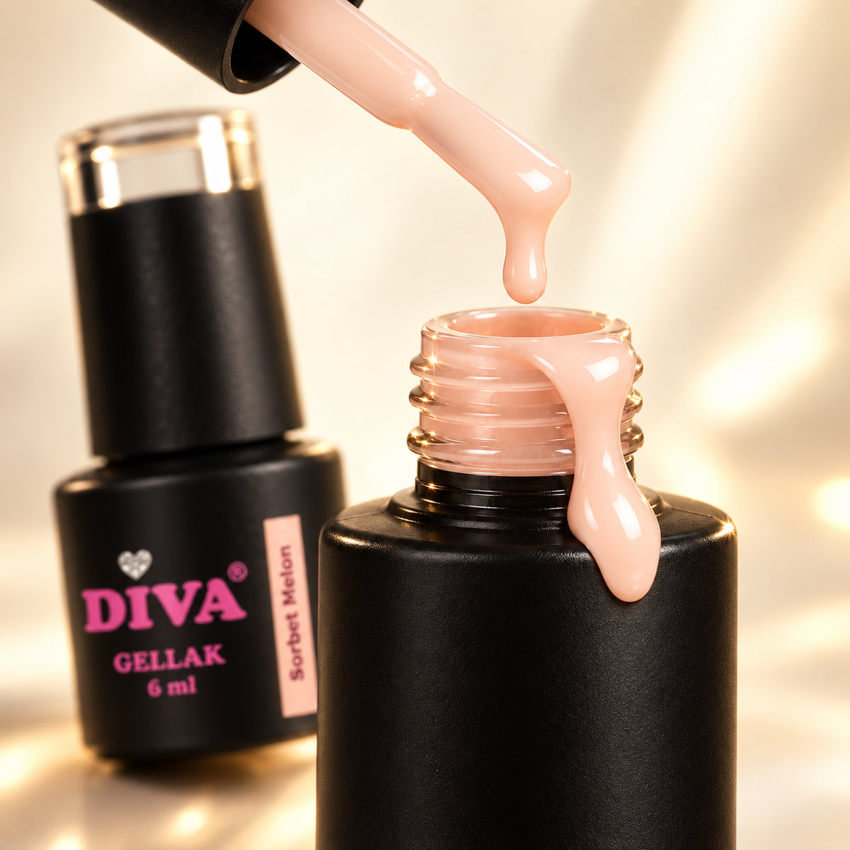 Druppel- en textuurdetail — DIVA Gellak Sorbet Melon 6 ml