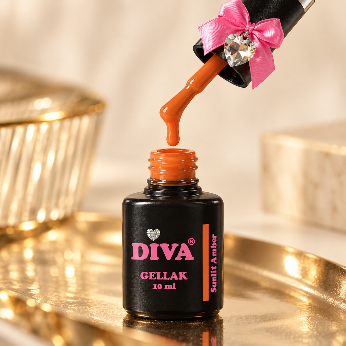 Gel en textuur — DIVA Gellak Sunlit Amber 10 ml