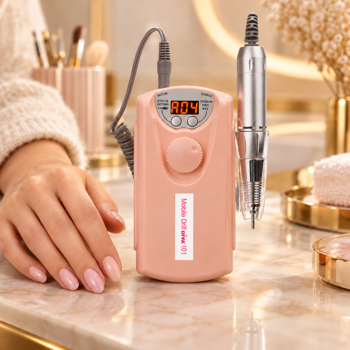 Bij de hand — DIVA Nagelfrees 30.000 rpm - Soft Pink