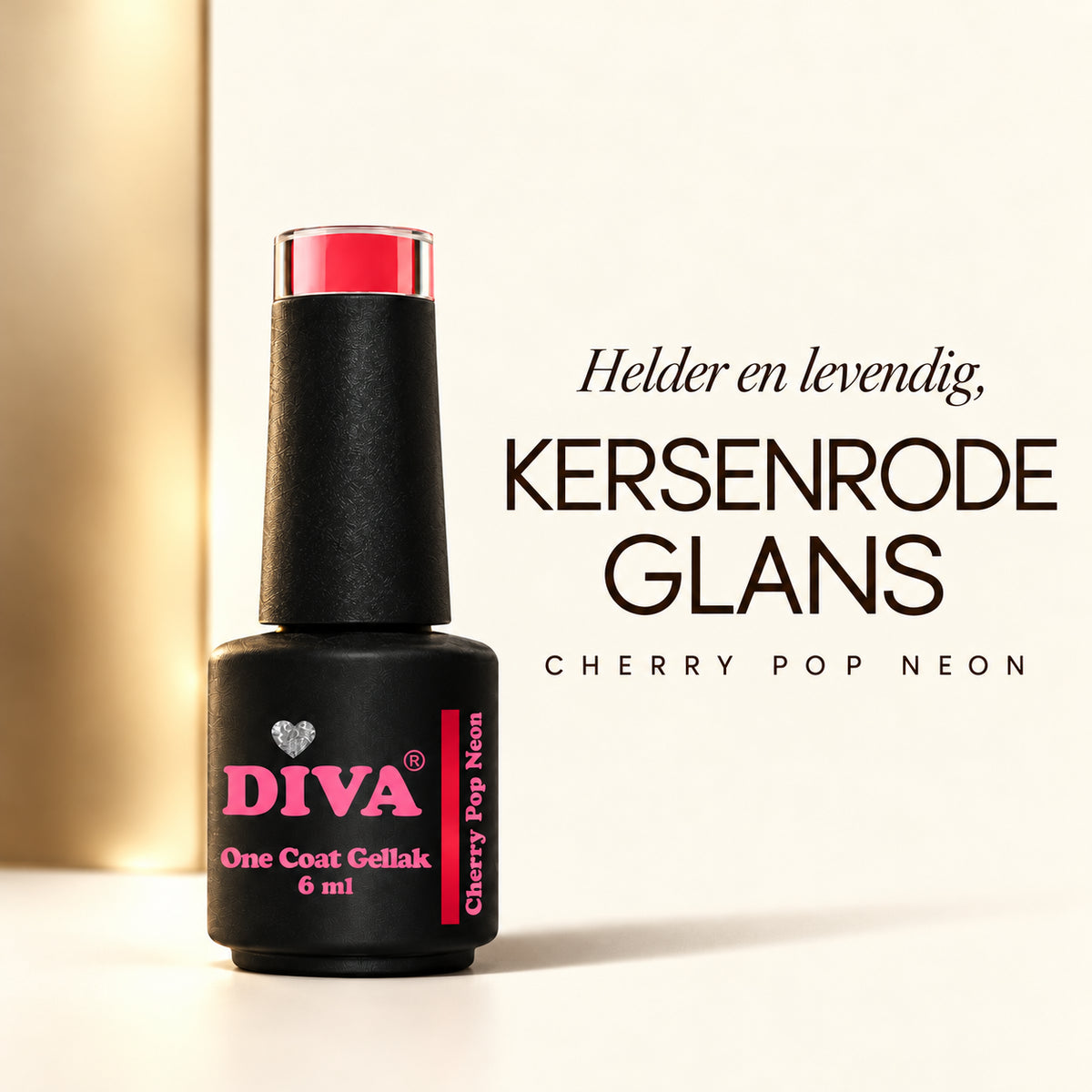 Tekstbeeld — DIVA One Coat Gellak Cherry Pop Neon 6 ml