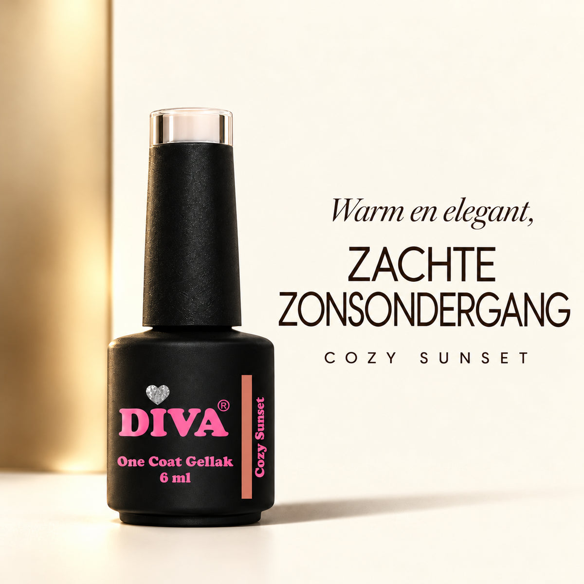 Tekstbeeld — DIVA One Coat Gellak Cozy Sunset 6 ml