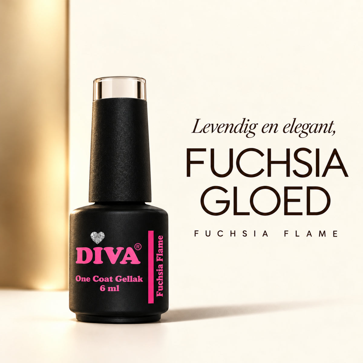 Tekstbeeld — DIVA One Coat Gellak Fuchsia Flame 6 ml