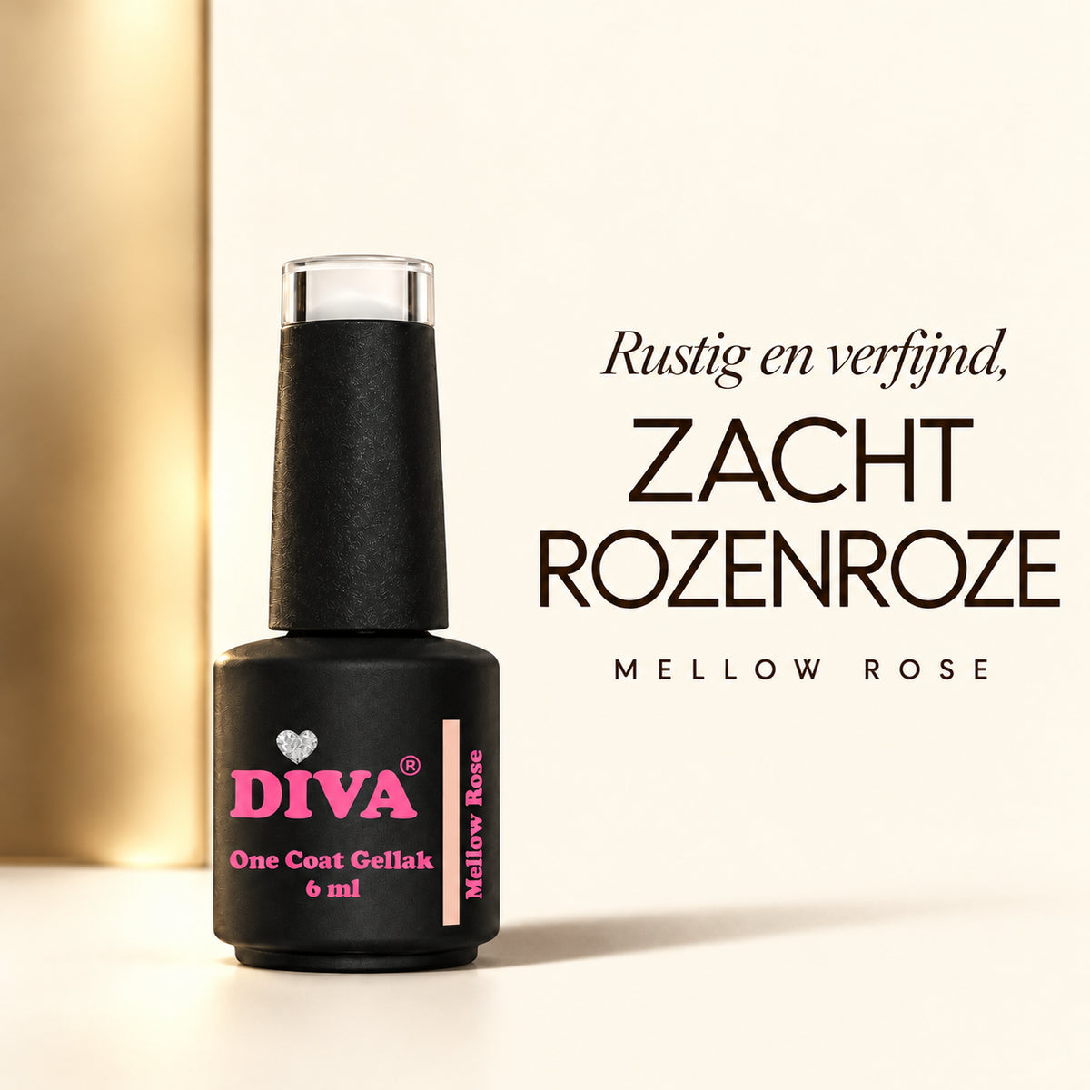 Tekstbeeld — DIVA One Coat Gellak Mellow Rose 6 ml