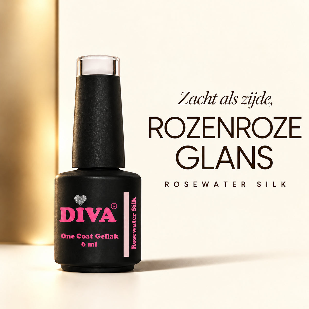 Tekstbeeld — DIVA One Coat Gellak Rosewater Silk 6 ml
