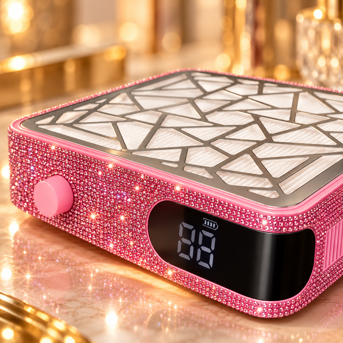 Detail van het materiaal — Diva's Speed Nail Dust Collector Pink Rhinestones