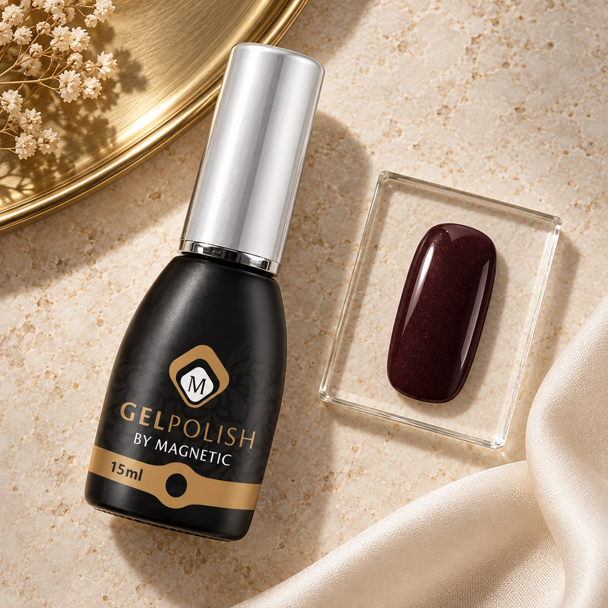 Gouden flatlay — Gelpolish Alina Red 15 ml