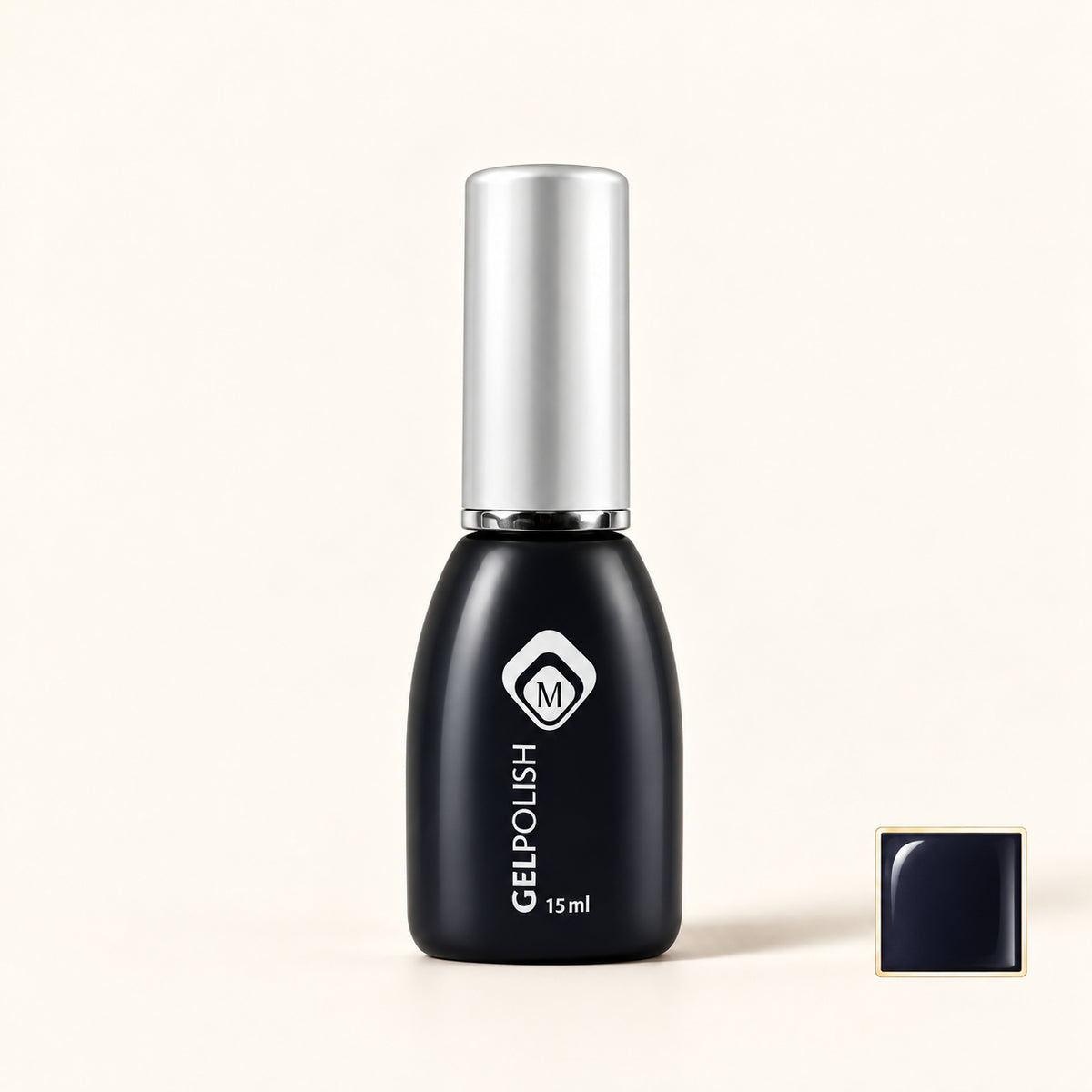 Productfoto met kleurstaaltje — Gelpolish Ballroom Black 15 ml