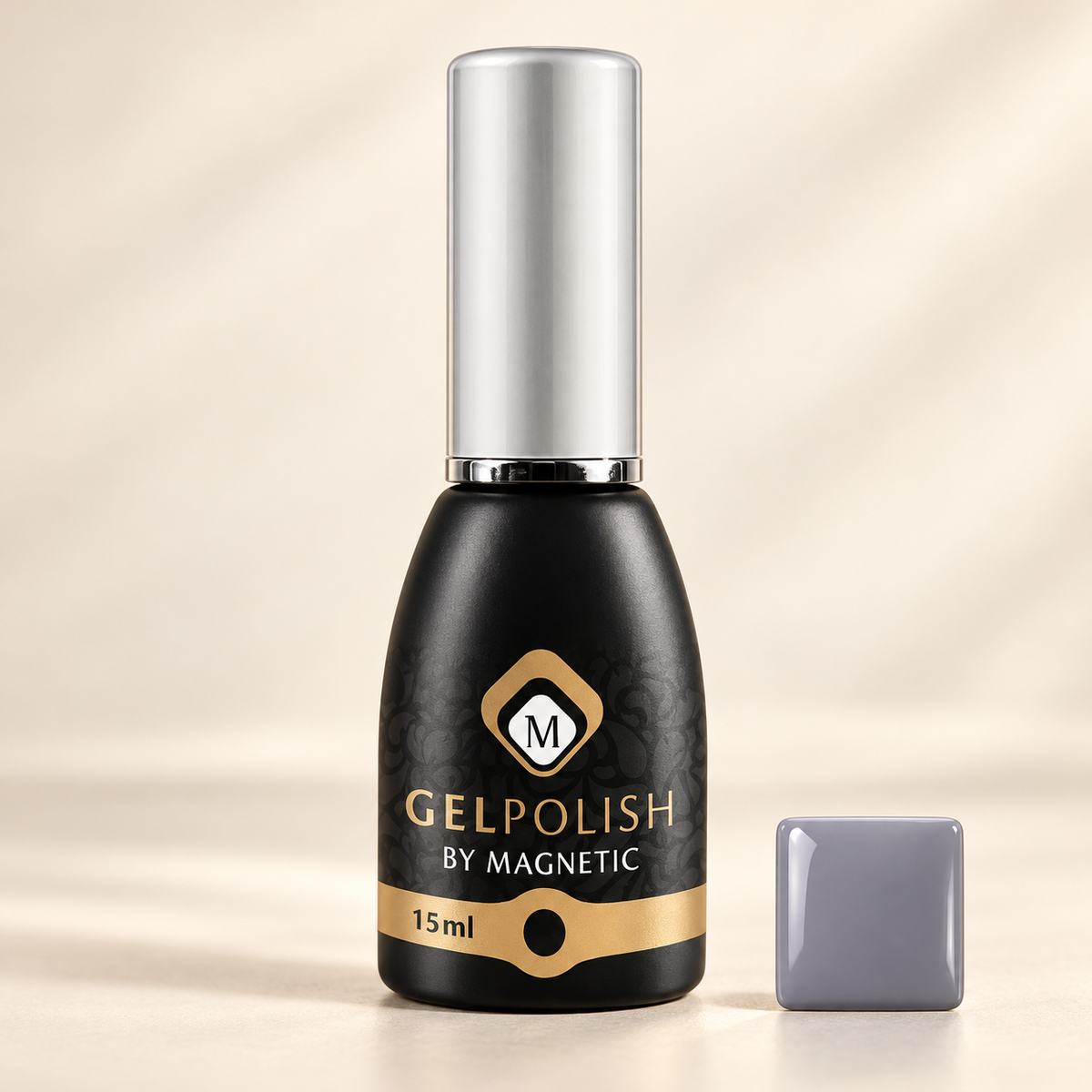 Productfoto met kleurstaaltje — Gelpolish Grey Emotions 15 ml