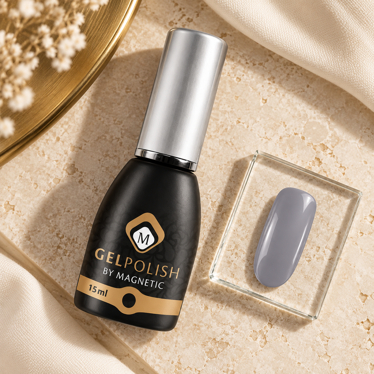 Gouden flatlay — Gelpolish Grey Emotions 15 ml