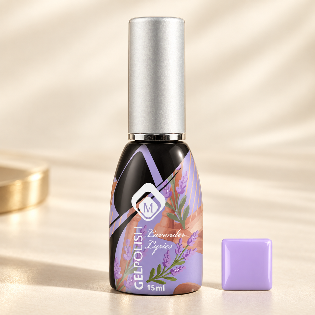 Productfoto met kleurstaaltje — Gelpolish Lavender Lyrics
