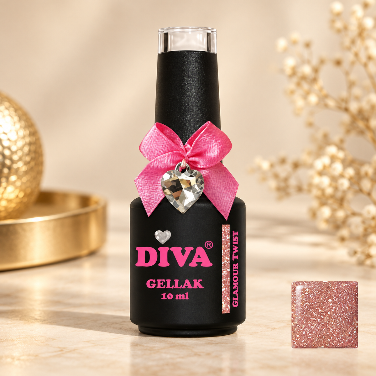 Productfoto met kleurstaal — Glamour Twist (Collection stardust Party Diva's)