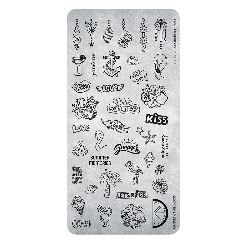 Stamping Plate 29 Seashells and Quotes