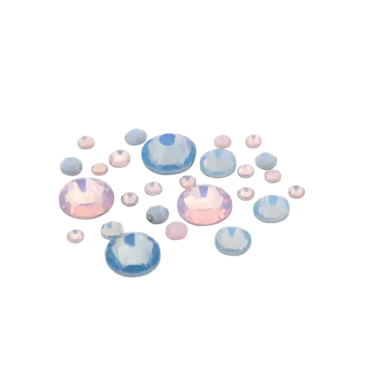 Frosted Rhinestones Pink and Blue 6 sizes 270pcs