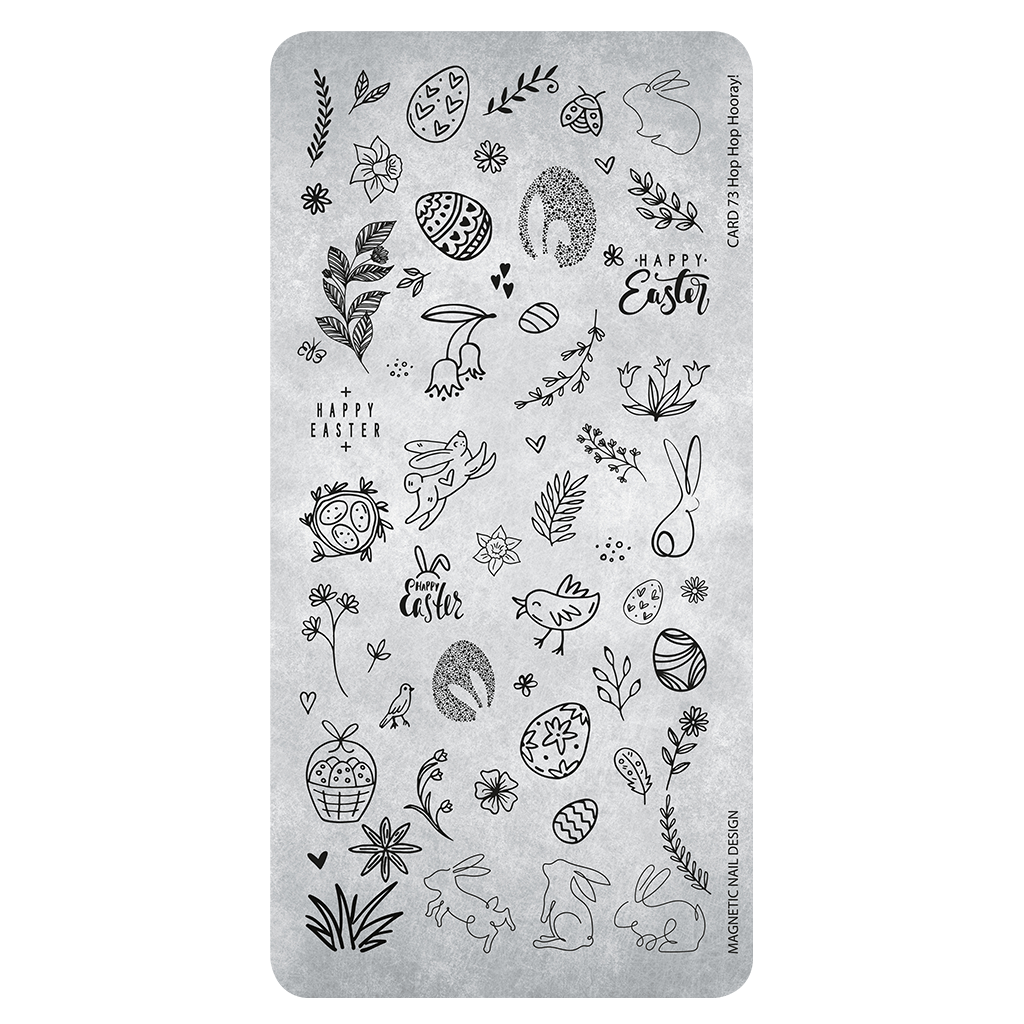 Stampingplate 73 Hop Hop Hooray!