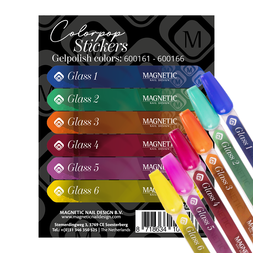 Colorpop Stickervel Glass Gelpolishes 600161 t/m 600166