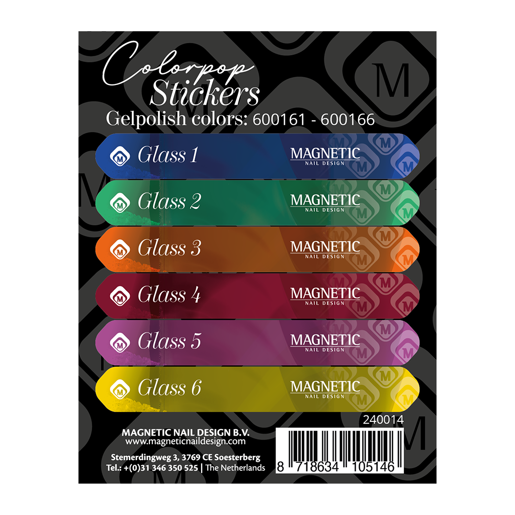 Colorpop Stickervel Glass Gelpolishes 600161 t/m 600166