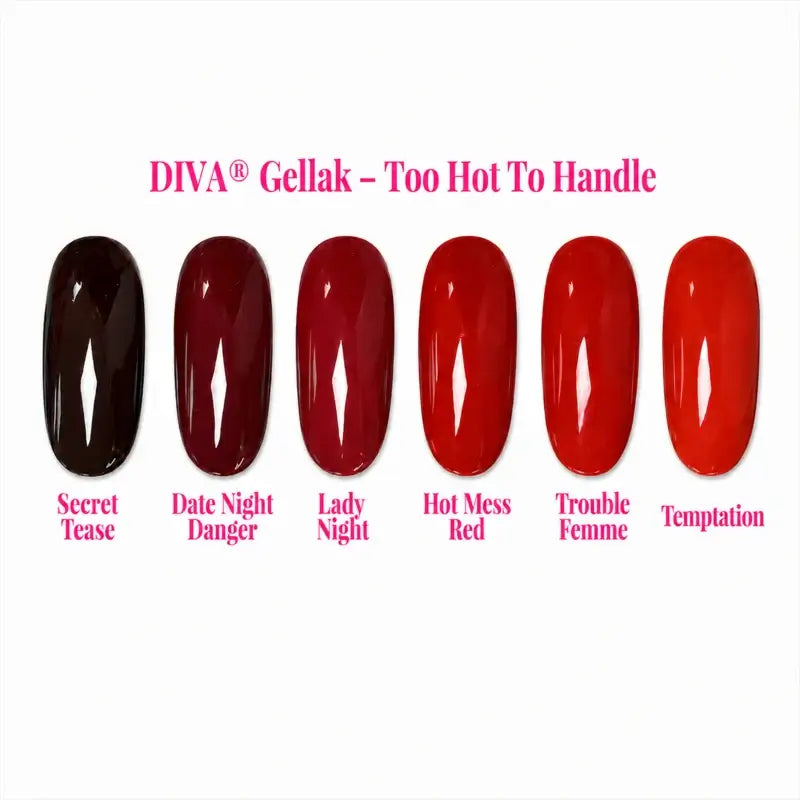 DIVA Gellak Too Hot To Handle Diva Collection 6x 10 ml # - met gratis Colorpop Stickers