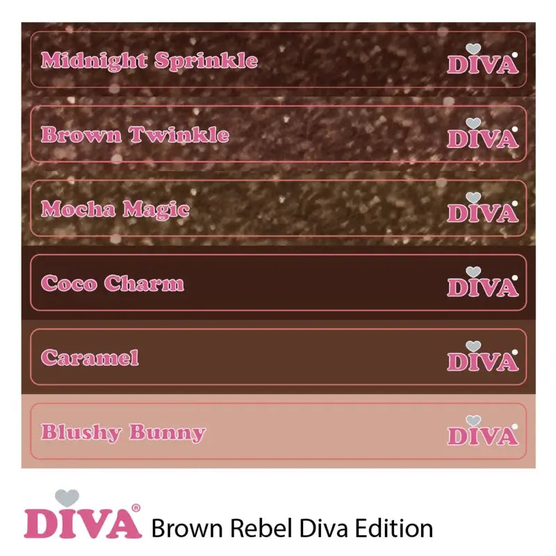 DIVA Gellak Brown Rebel Diva Edition Collection 6x 10 ml #B - met gratis Colorpop Stickers