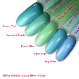DIVA Gellak Aqua Diva Vibes Collection 5x 10 ml #F - met gratis Colorpop Stickers
