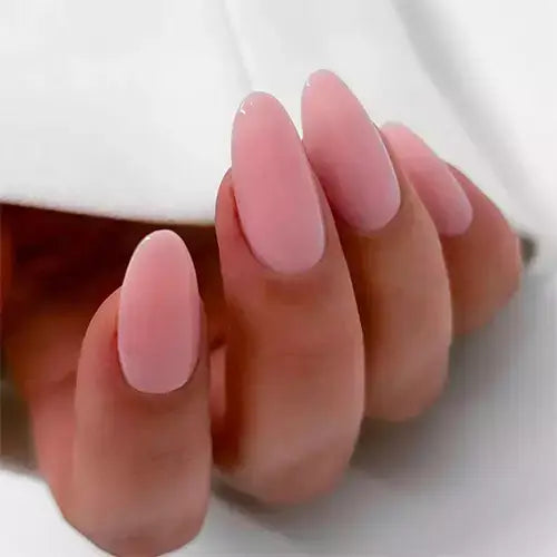 Close-up van salonwaardige acrylgel nagels, aangebracht tijdens de opleiding PowerGel/AcrylGel 