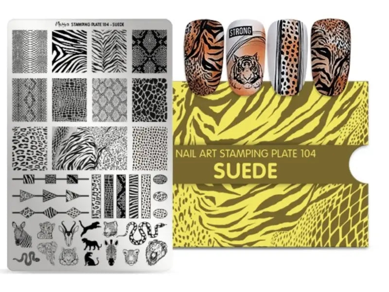 Moyra Stamping Plate 104 Suede met gratis Tryon Sheet