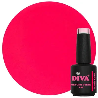 DIVA One Coat Gellak Wild Diva's Pink and Red Affair Collection 5x 6 ml  met gratis Color Pop stickers
