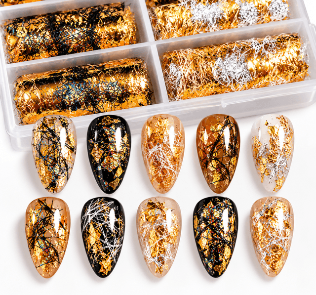 Inlay Multi Lace box 10 rollen zwart/ wit goud
