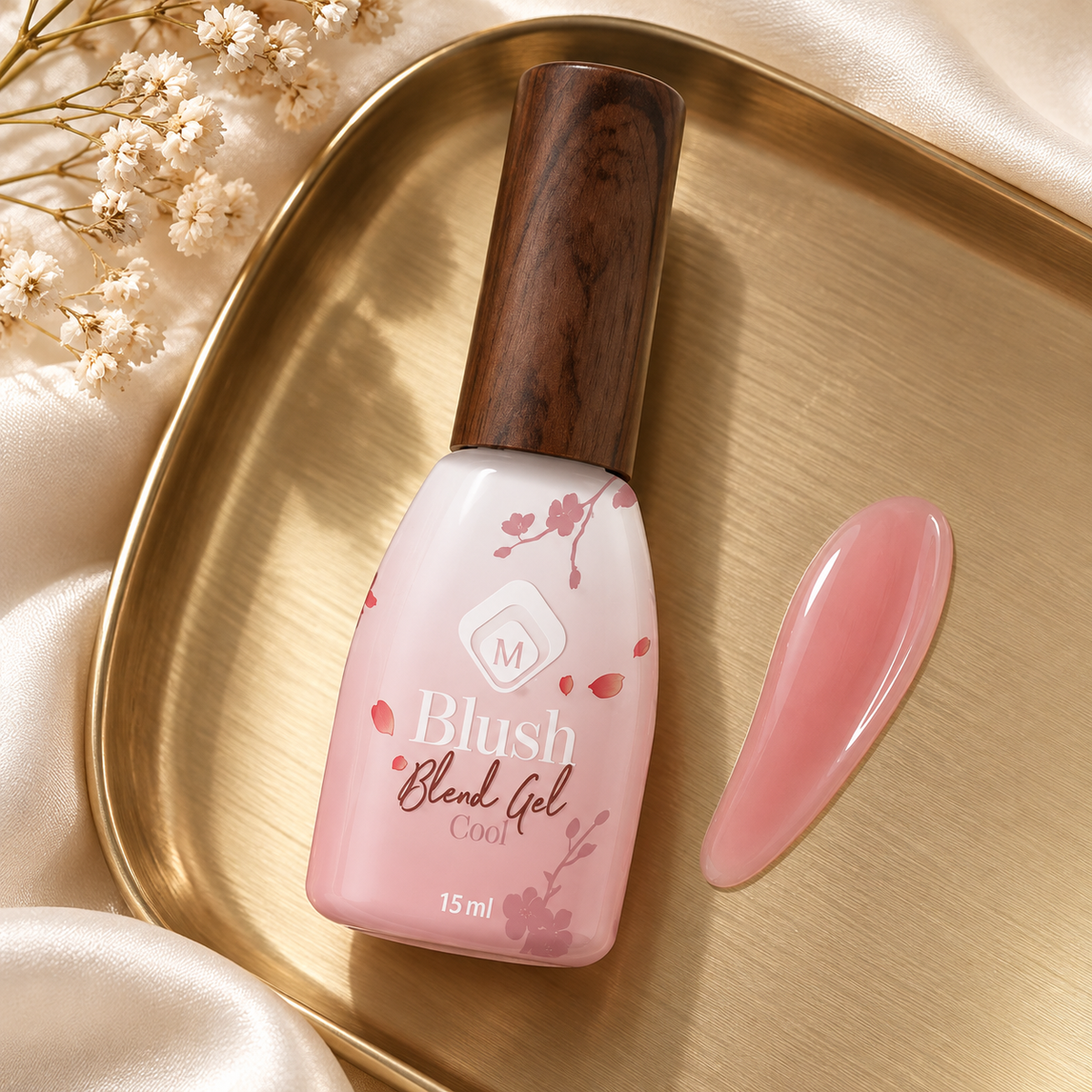 Gouden flatlay — Blush Blend Gel Cool