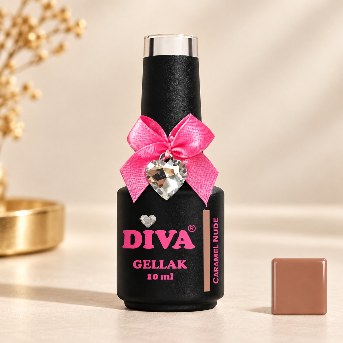 Productfoto met kleurstaal — Caramel nude (velvet valley)