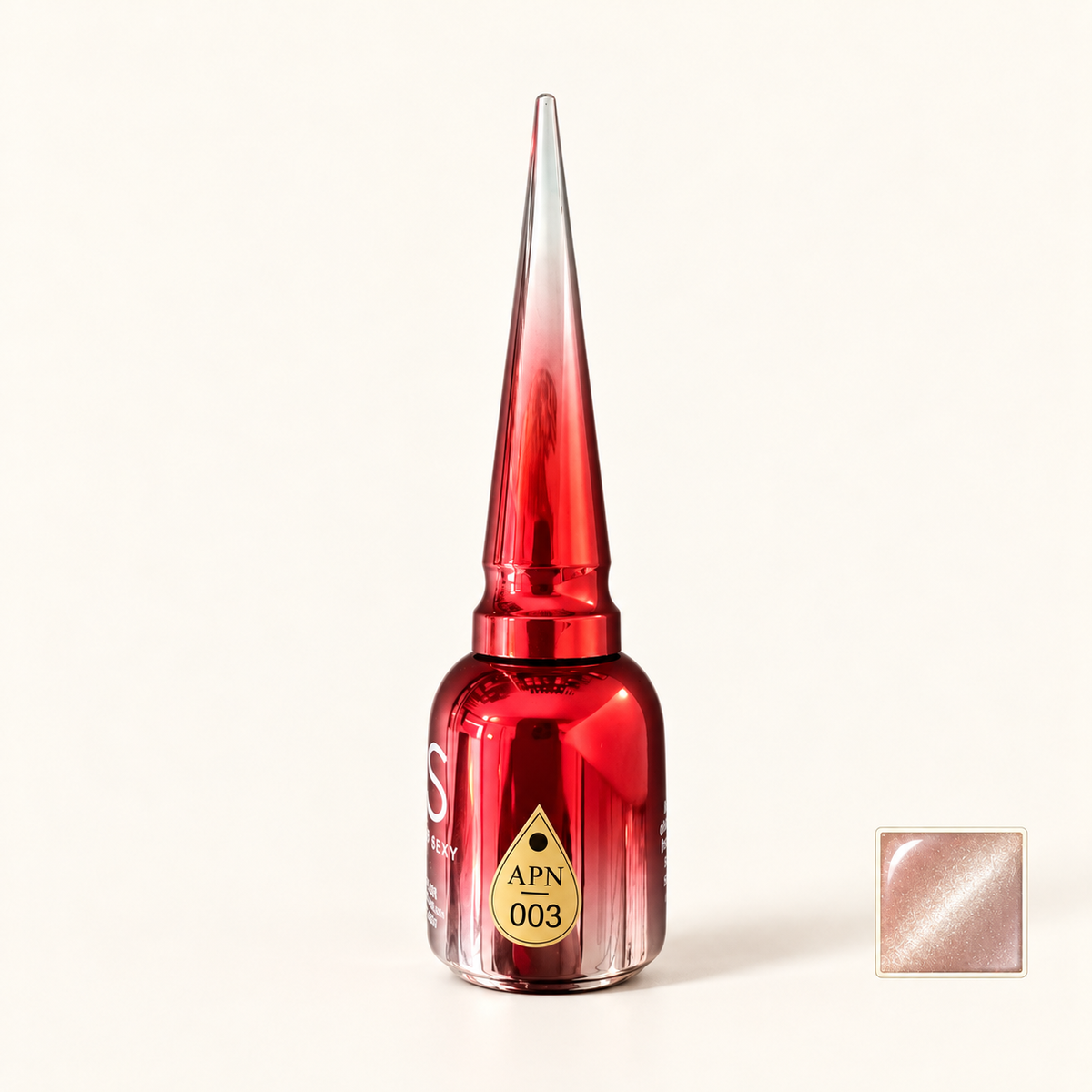 Productfoto met kleurstaaltje — Cat Eye Peach Creme -r3