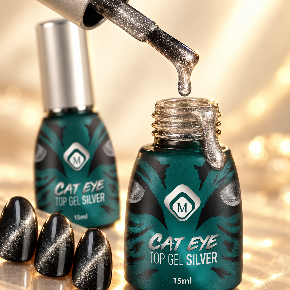 Druppel- en textuurdetail — Cateye Topgel Silver