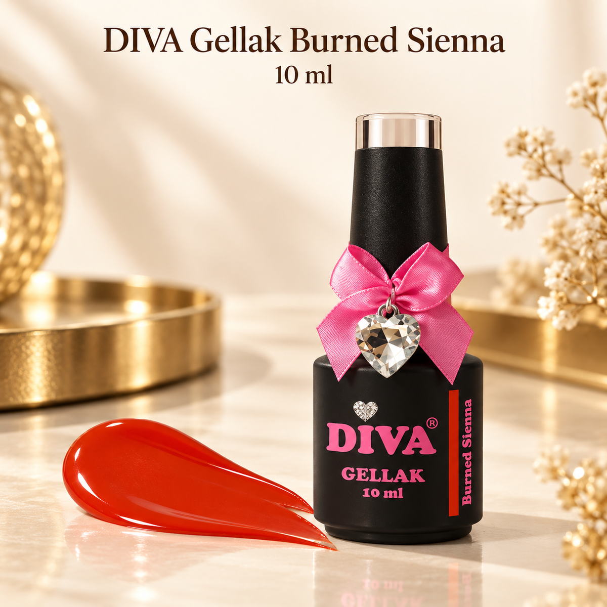 Product met tekst — DIVA Gellak Burned Sienna 10 ml