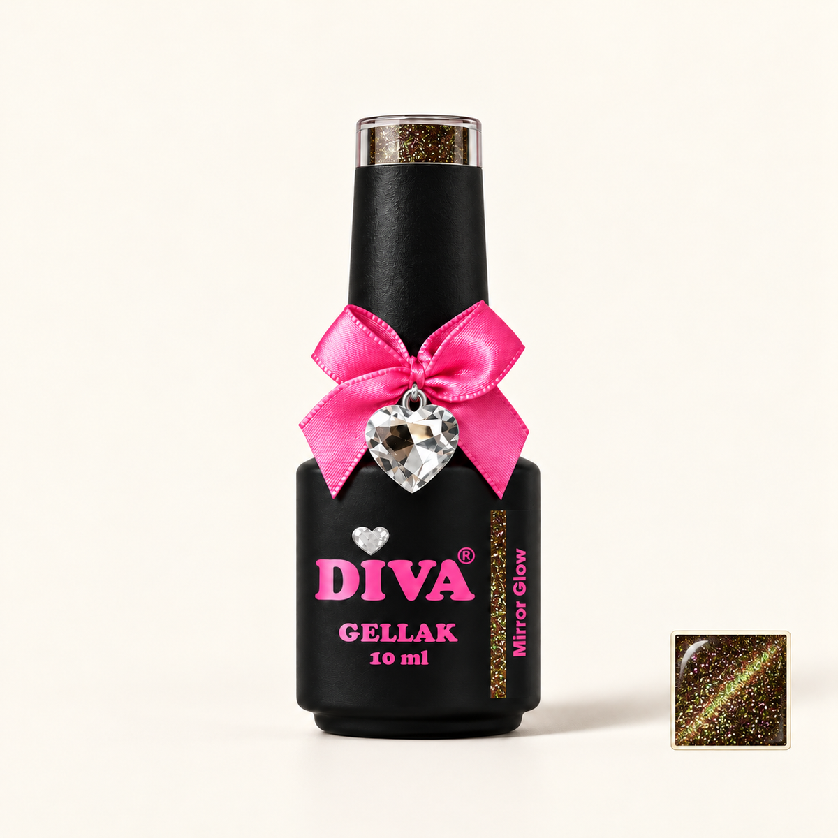 Productfoto met kleurstaaltje — DIVA Gellak Cat Eye Mirror Glow 10 ml #